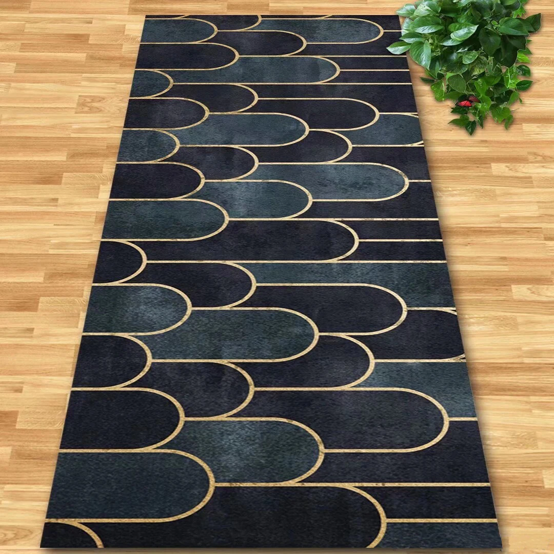 Modern Luxury Aisle Walkway Carpet Runner Hall Passageway Home Large Rugs Non-slip Kitchen Aisle Mat Bedroom Decora Floor Mats