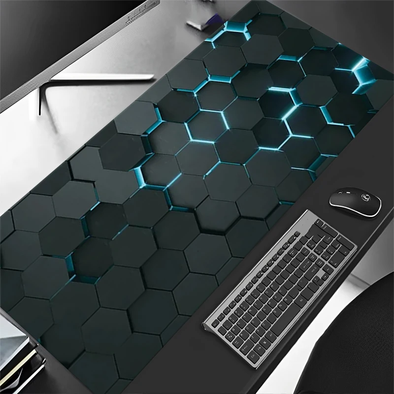 대형 3D 기하학 패턴 게이밍 마우스 패드 멋진 컴퓨터 사무실 게임 테이블 매트 새로운 XXL 고무 미끄럼 방지 긴 키보드 데스크 매트