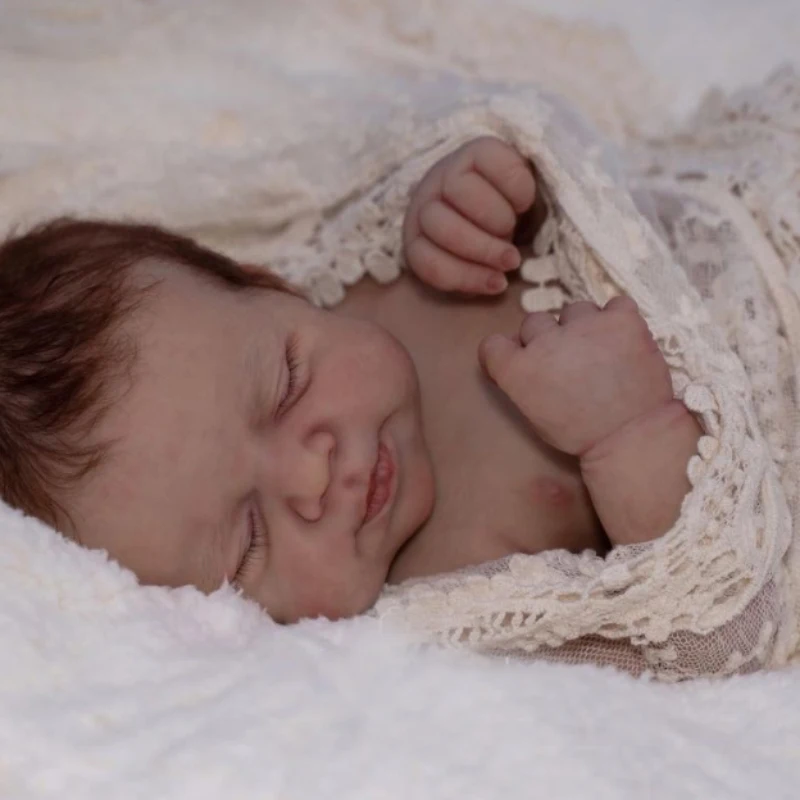 48cm  Newborn Baby Reborn Doll Sleeping Baby Pascale  Lifelike Soft Touch with Hand-Rooting Hair Doll