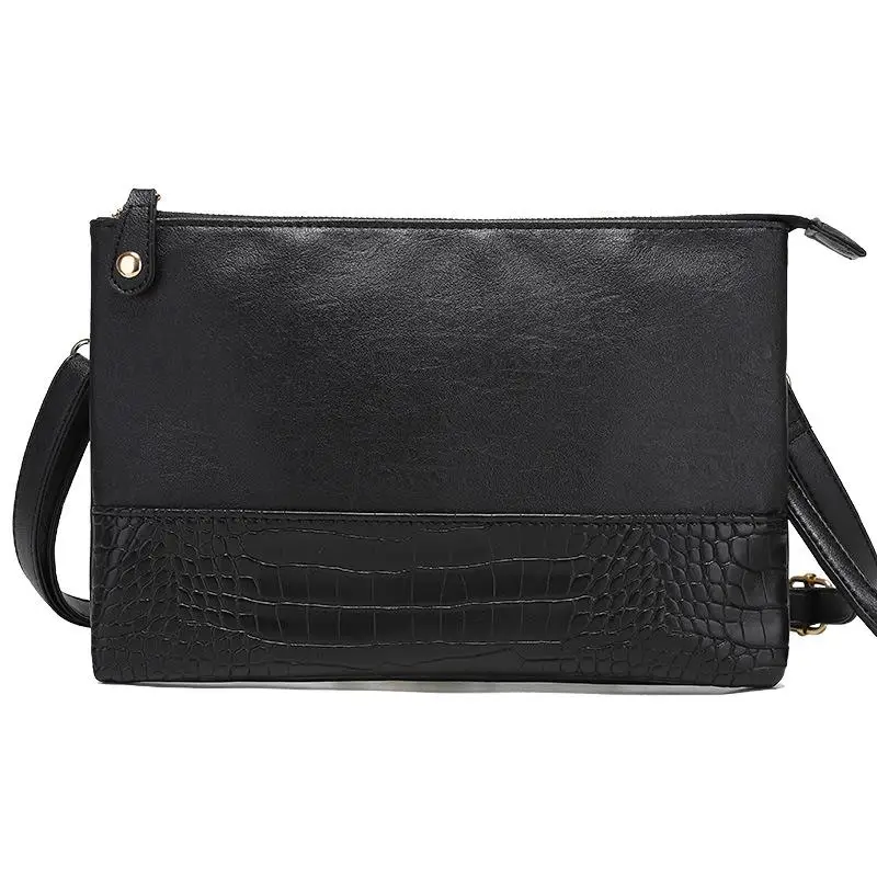 

Korean-Style Men's Clutch Bag with Crocodile Pattern PU Leather Shoulder Crossbody Bag Trendy Street Fashion Accessory