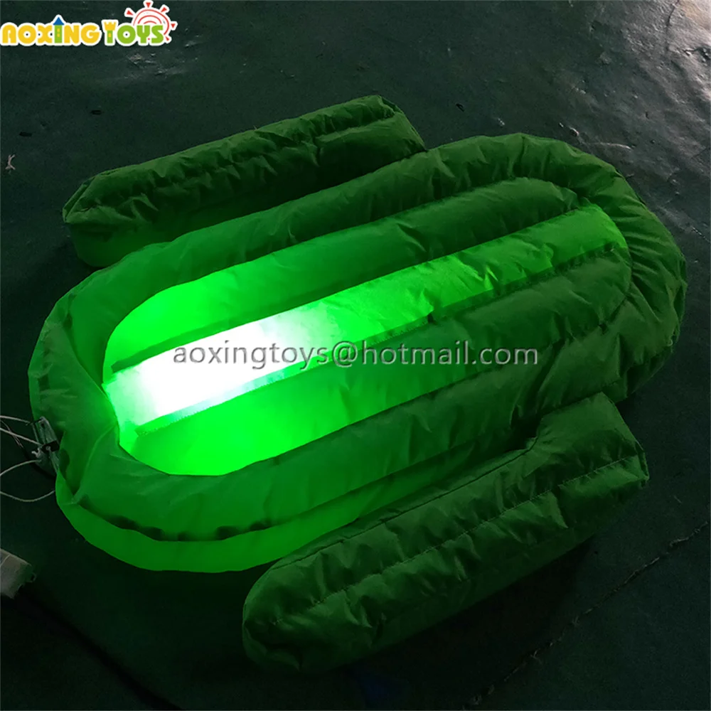 Giant Hanging LED Light Inflatable Cactus Plant Balloon For Advertising Festival Event Stage Decoration