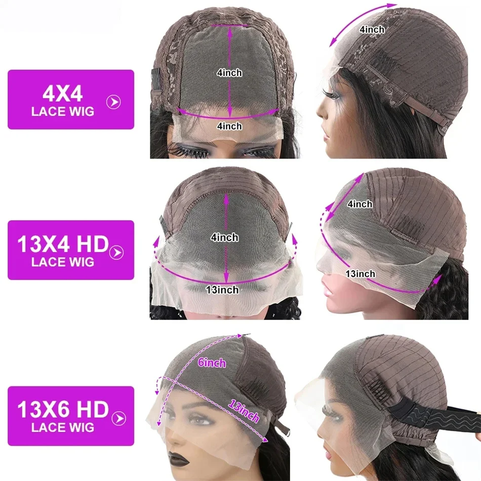 Perruque de cheveux humains brun plonger âtre pour femme, devant en dentelle transparente HD, vague de corps, 13 age