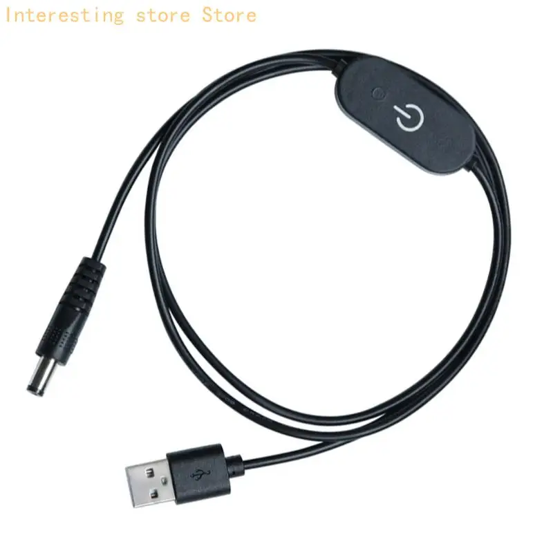 Touch Dimmer Power Extension Cable for Cabinet Display Lighting, Flexible PVC Cord with On-Off Control for Desk Use 55KC