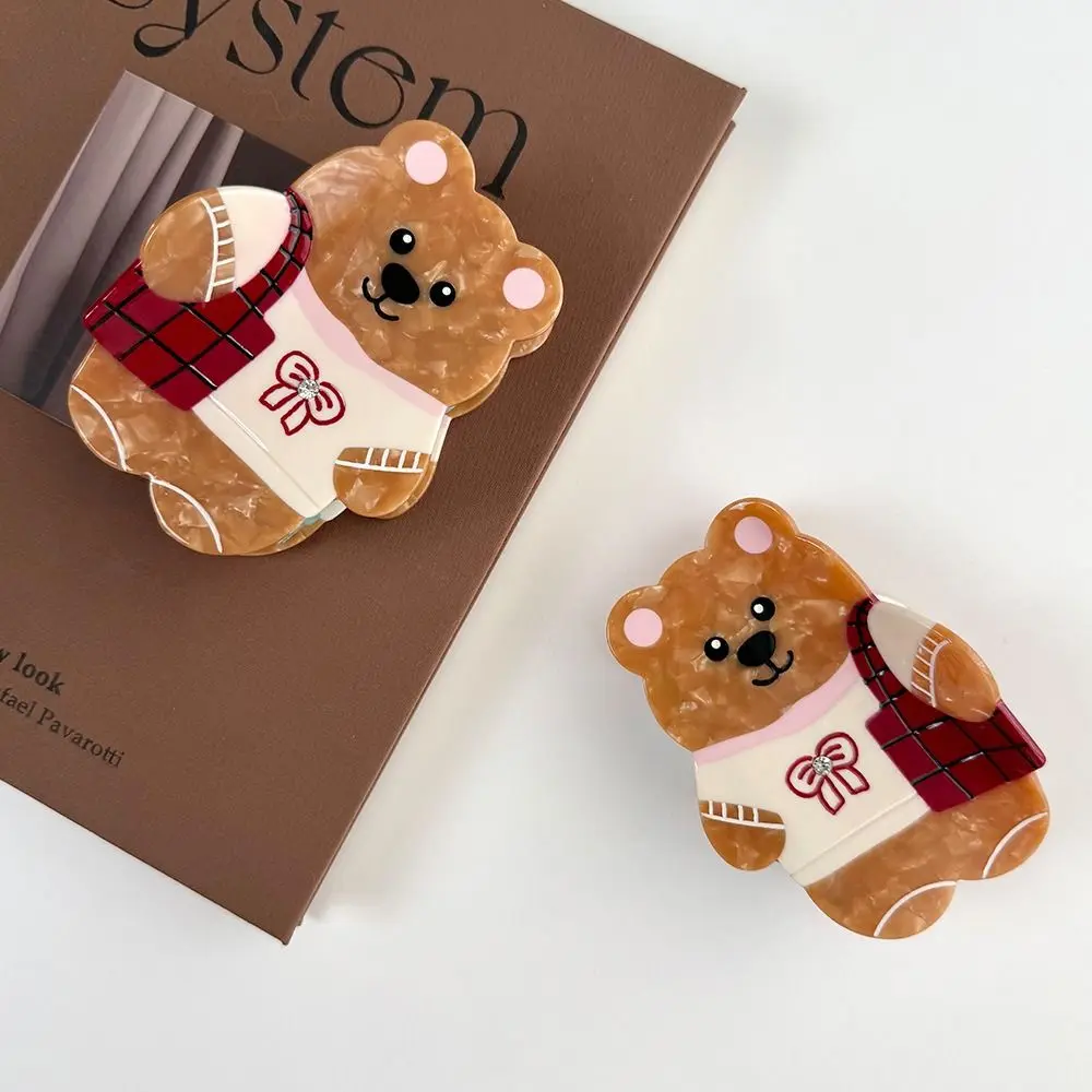 

Korean Style Cartoon Bear Shark Clip Acetic Acid Kawaii Cute Hair Carb Clip Creative Sweet Small Hair Claw Hair Accessories