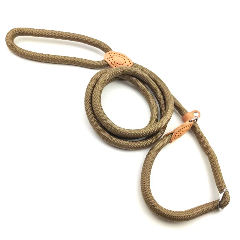 Hondenriem Sliptouw Lead Leash Heavy Duty gevlochten touw Verstelbare luskraag Trainingsriemen voor kleine middelgrote honden