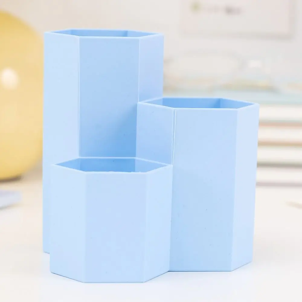 

INS Storage Box Pen Holder 3-Grid Large-capacity Pencil Case Simple Desktop Organizer Student