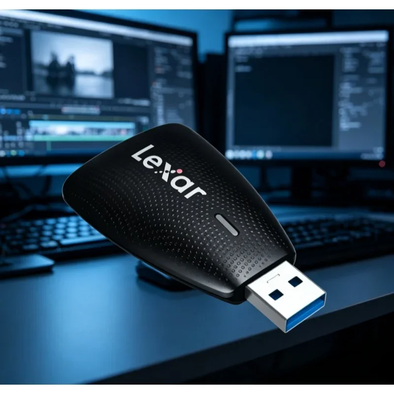 Portable Lexar USB3.0 Memory Card Reader Dual Slot Simultaneous Read SD TF Card for Camera Laptop File Transfer