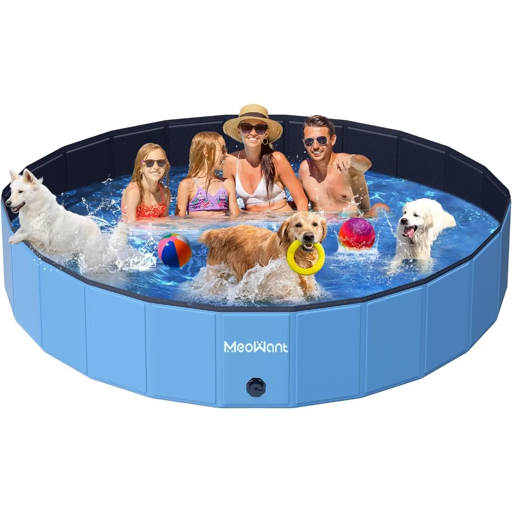 

Extra Large Dog Pool Foldable 97'', Hard Plastic Dog Swimming Pool Kiddie Pool, Collapsible Dog Pet Bath Pool,