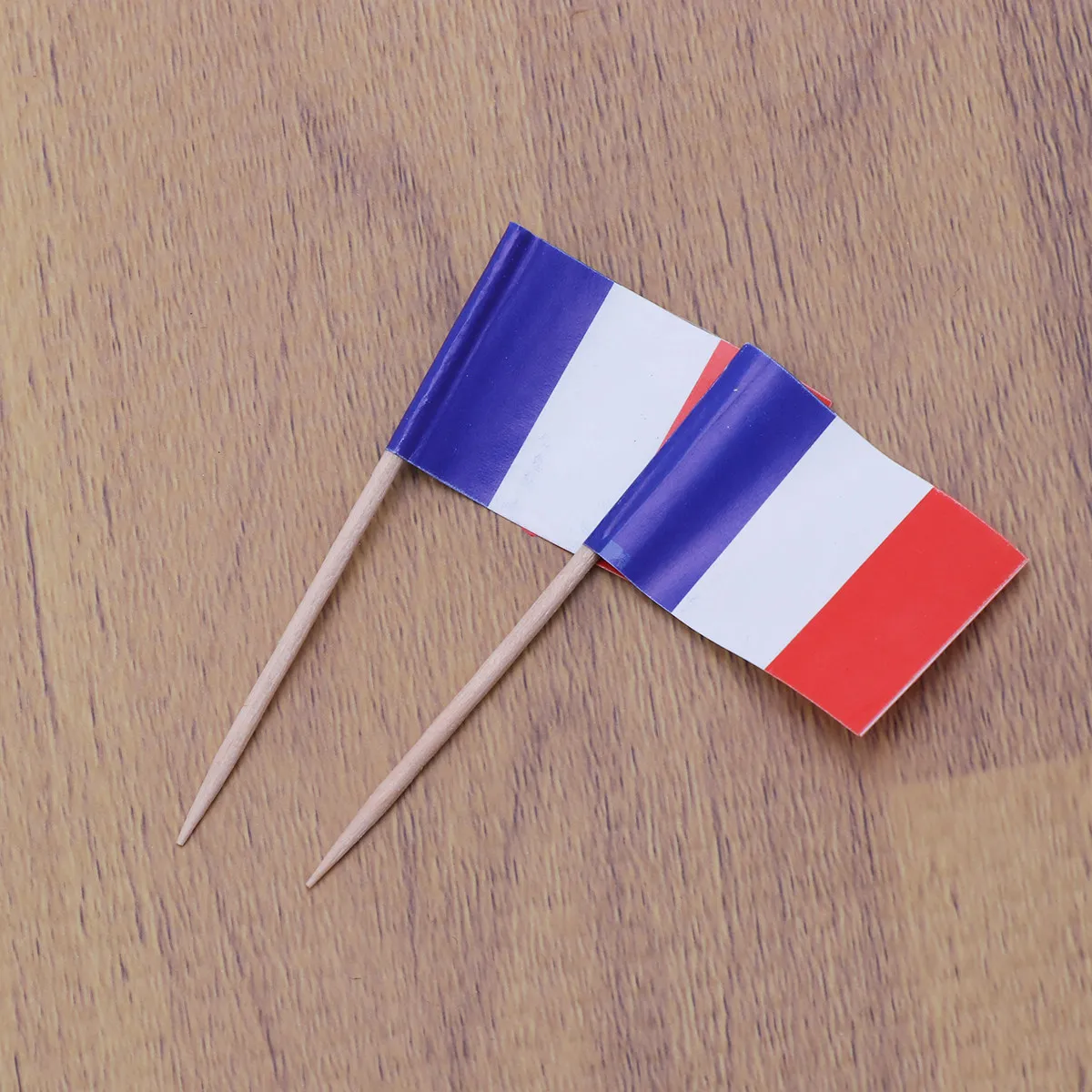 100 Piezas de Adornos para Pastel con la Bandera Francesa, Decoraciones de Papel Impresas Brillantes para Cupcakes, Pasteles, Galletas, Brownies, Helados