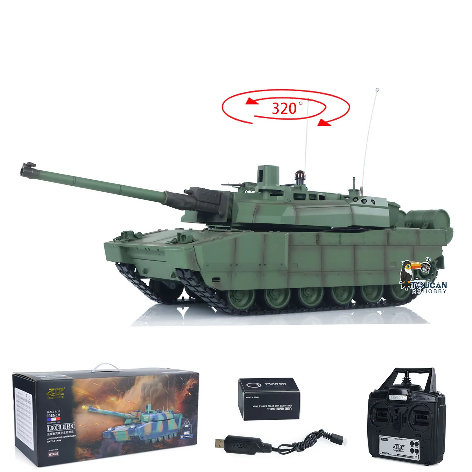 Tongde 1/16 RTR RC Carro Armato H2408 Leclerc Radiocomando Battaglia A Infrarossi BB Tiro Barilotto Recoil 320 Gradi Auto Elettrica Giocattolo Panzer
