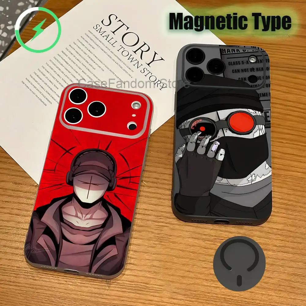 D-Deimos M-Madness C-Combat Shockproof Transparent gray Phone Case For iPhone 18,17,16,15,14,13,12Pro,Max,Plus,Magnetic Charging