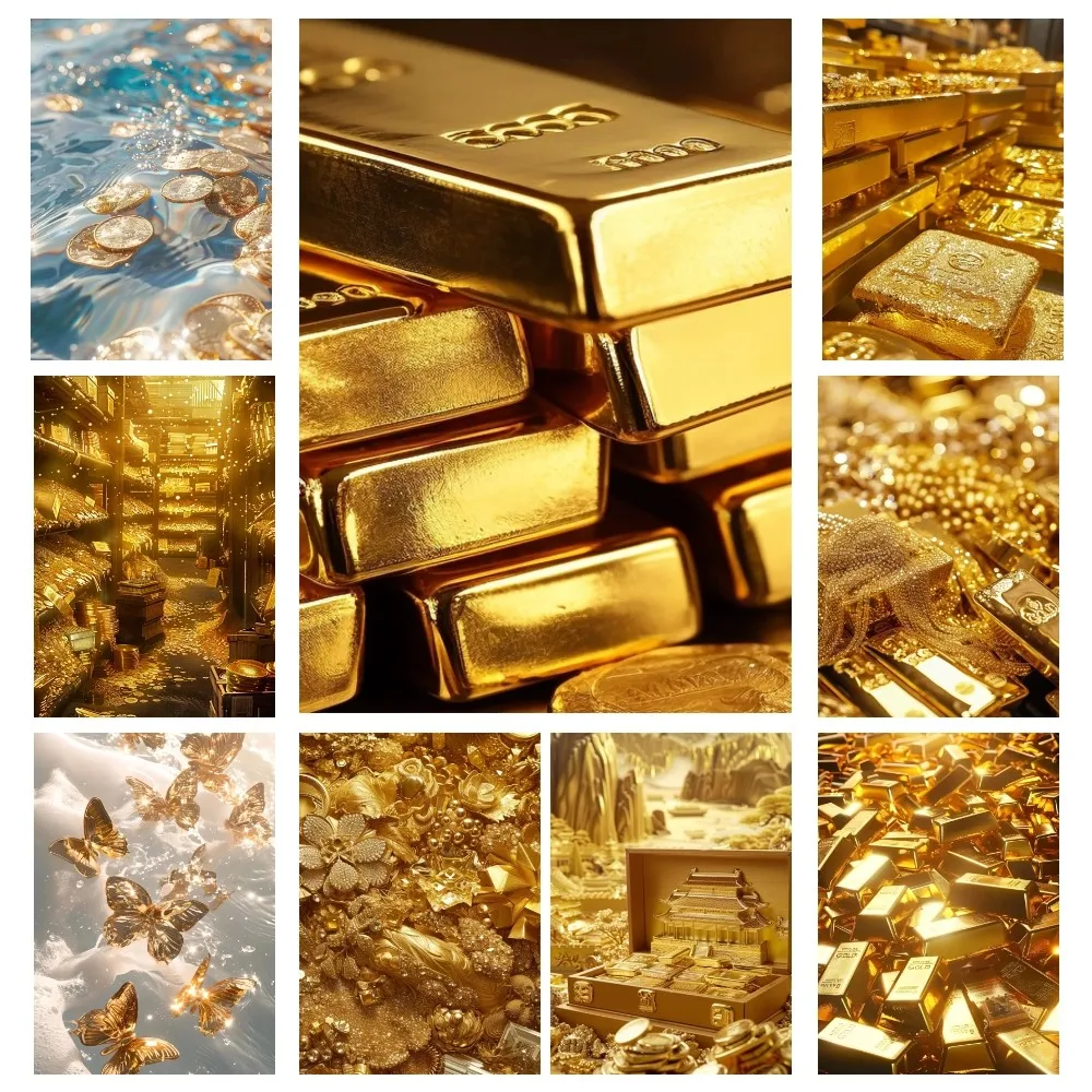1pc Gold Poster Wall Art Home Decor Room Decor Digital Paint