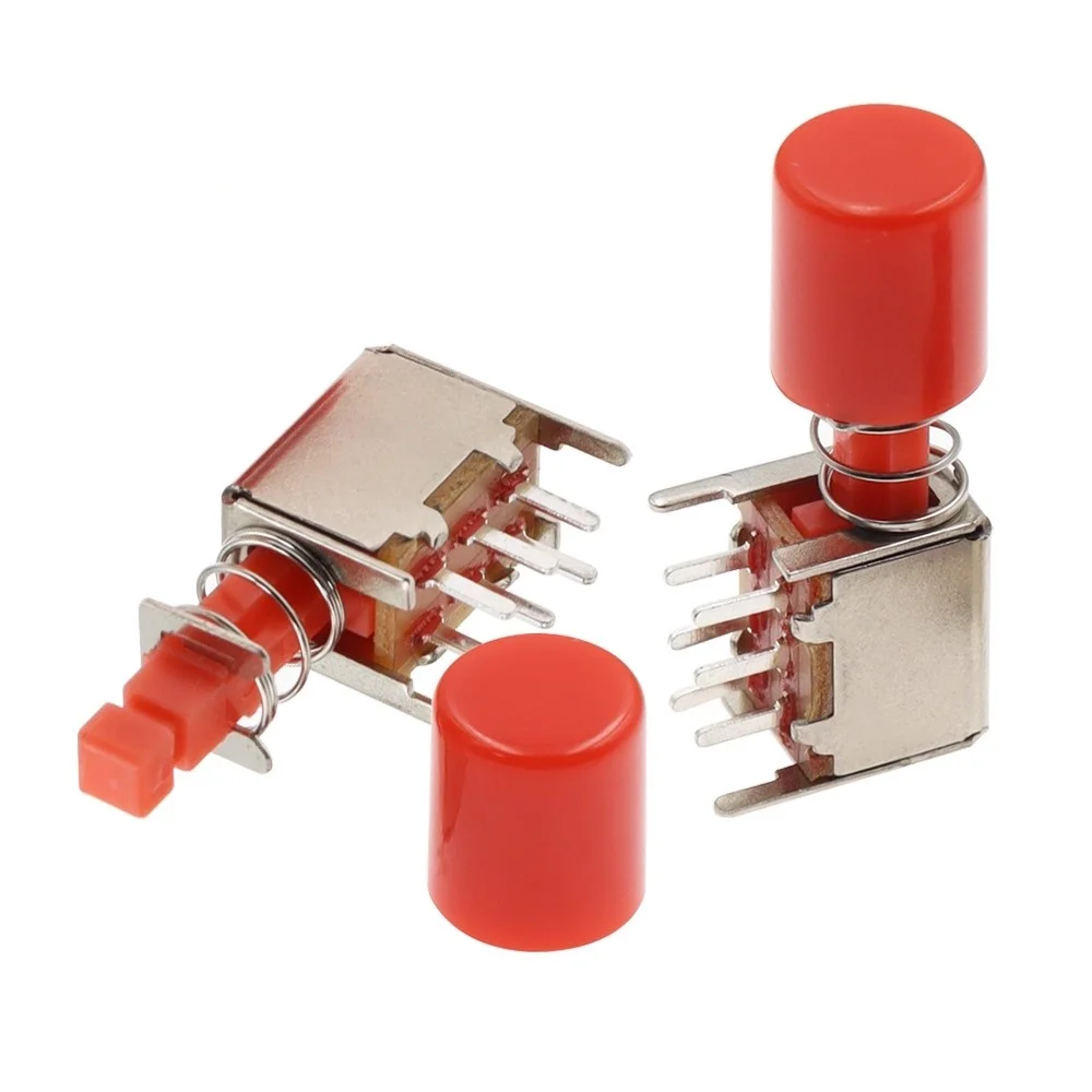 10pcs PS-22F02 straight key switch PS-22F03 A03 self-locking/unlocked with spring double row 6-pin key switch A11 key cap NEW