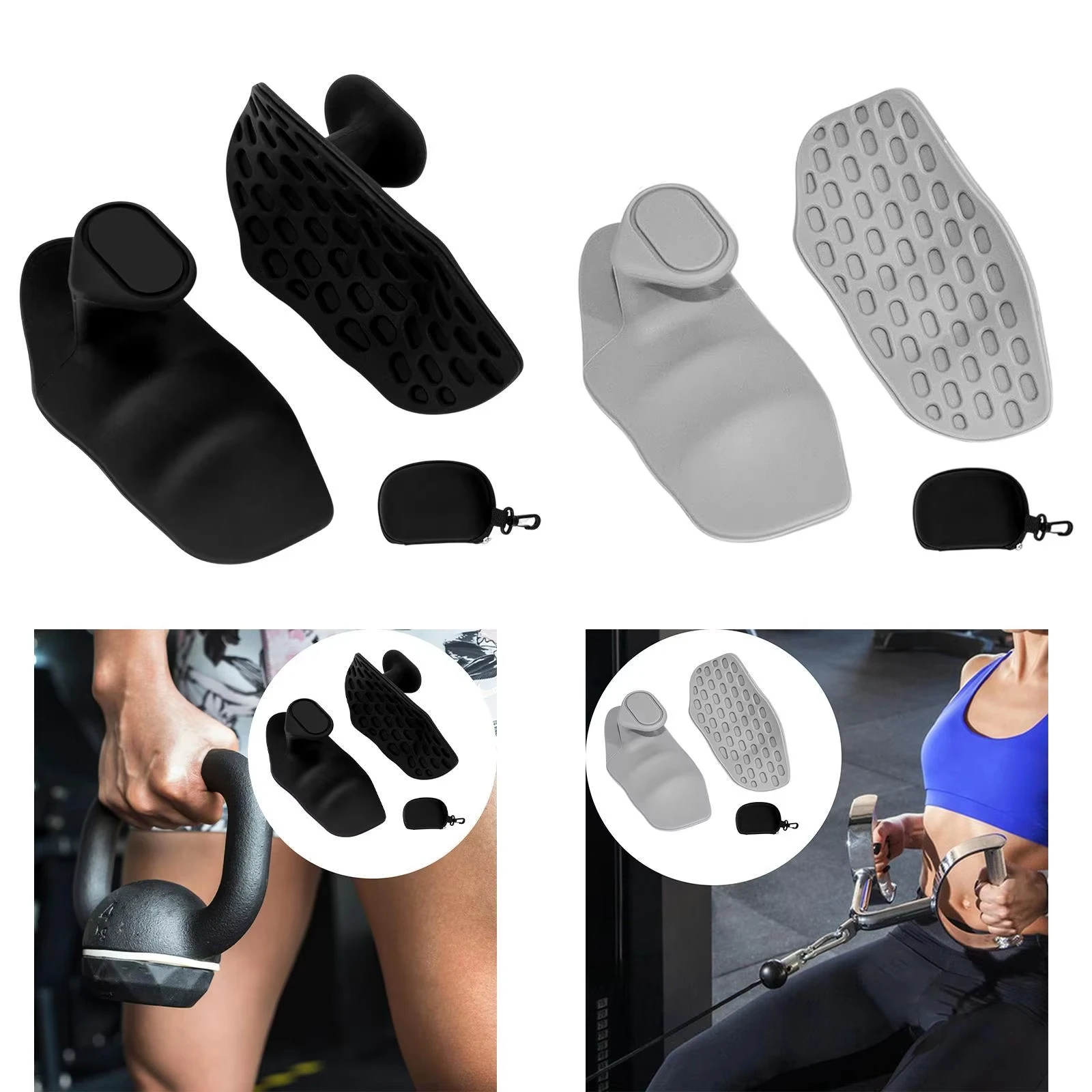 Weight Lifting Gym Grips Fingerless Gym Pull Up Crosstraining Palm Grips Anti-Slip Workout Grips Silicone