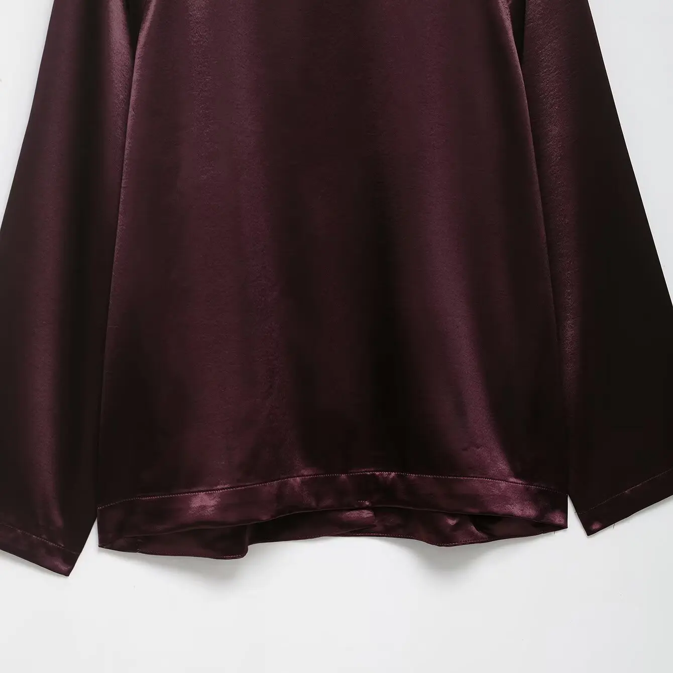 NINE ZA femmes soie Satin Texture couleur Vintage ample irt Jaet vêtements d'extérieur 884025 européen Sle Collection d'été