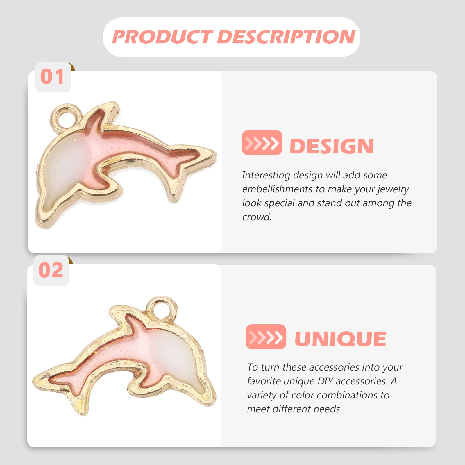 

40 Pcs Alloy Pendant Bracelet Dolphin Charm Pomegranate Shape Jewelry Charms Necklace Decorative Accessories Durable
