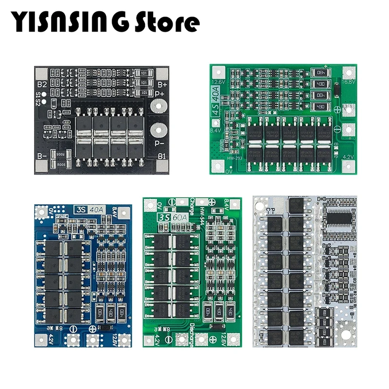 3S 4s 5S Li-ion lithium battery 18650 charger BMS 25A 30A 40A 60A 100a protection board with balance for drill motor