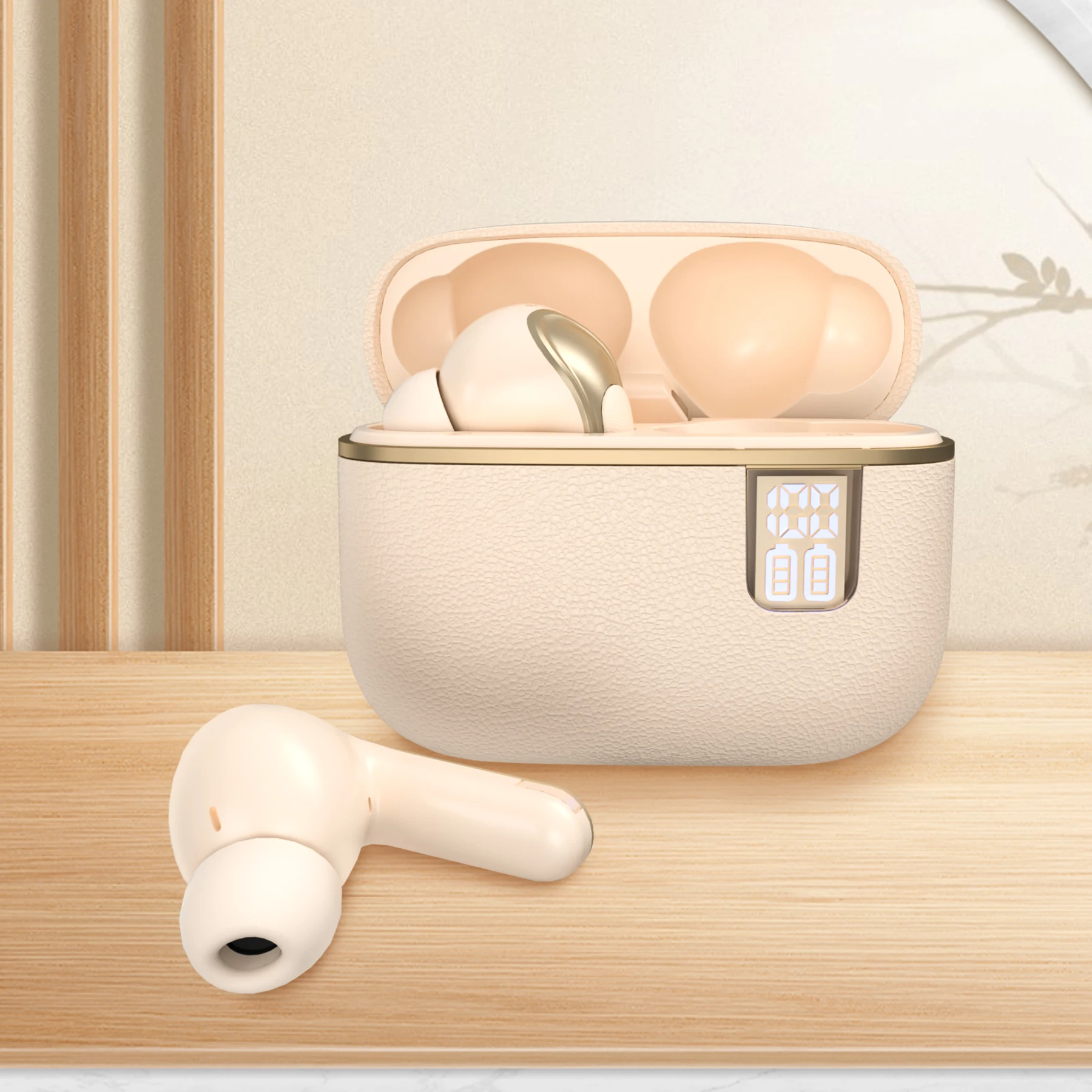 جديد TWS سماعة لاسلكية تعمل بالبلوتوث سماعة رأس رياضية محمولة مع إلغاء الضوضاء الذكي ENC لهاتف iPhone/Samsung/Xiaomi