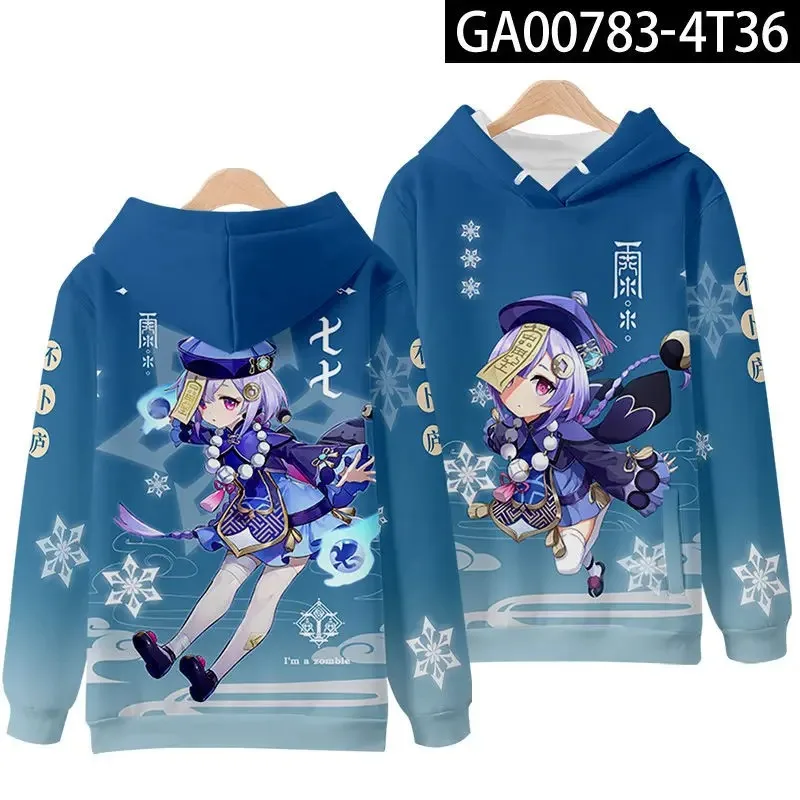 Game Genshin Impact Qiqi Cosplay Hoodie Women Men Harajuku Sweatshirt Y2k Streetwear Hip Hop Pullover Hooded Jacket Outerwear