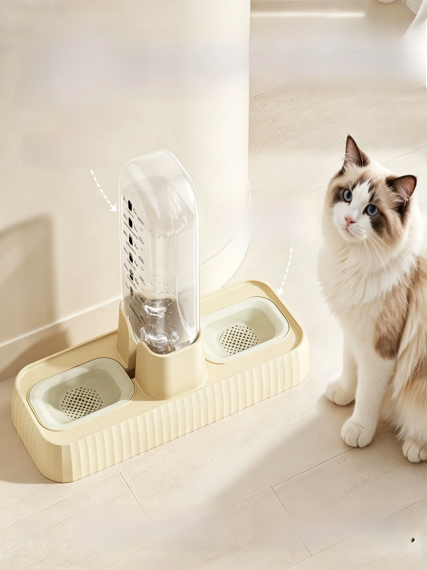 

Auatic Non- Pet Drinking Fountain Dog Waterer Bowl No Wet Mouth Feeding Di Wirel Pet Water Dispenser