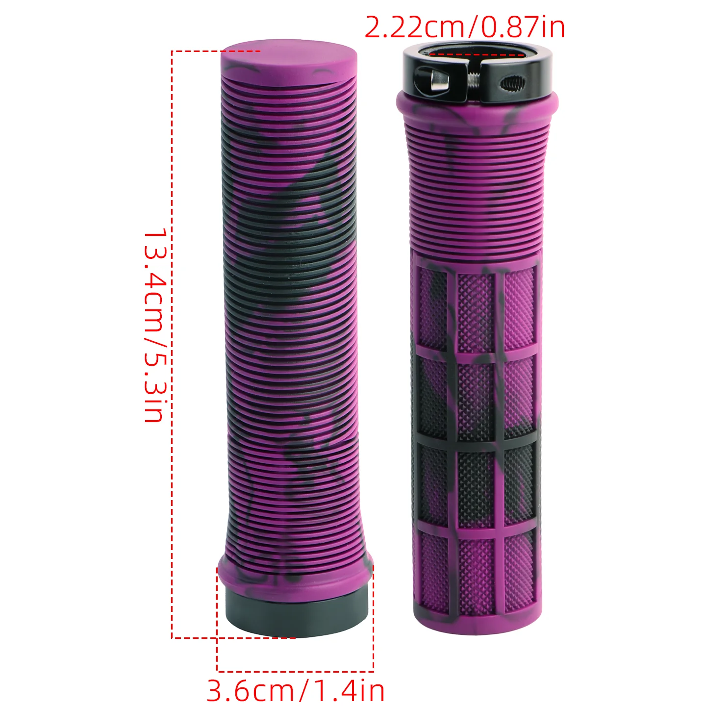MOTSUV Bicycle Handle Bar Grips Double Color Aluminum Alloy Single-Sided Locking Handlebar Cover Rubber Non-slip Cycling Parts image 2