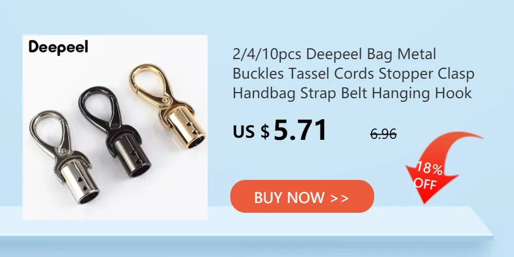 2/4Pcs Deepeel Metal Cord Lock Buckles Bag Belts Connector Hanger Handbag Strap Stopper Tassel Cap Clasp Hardware Accessories