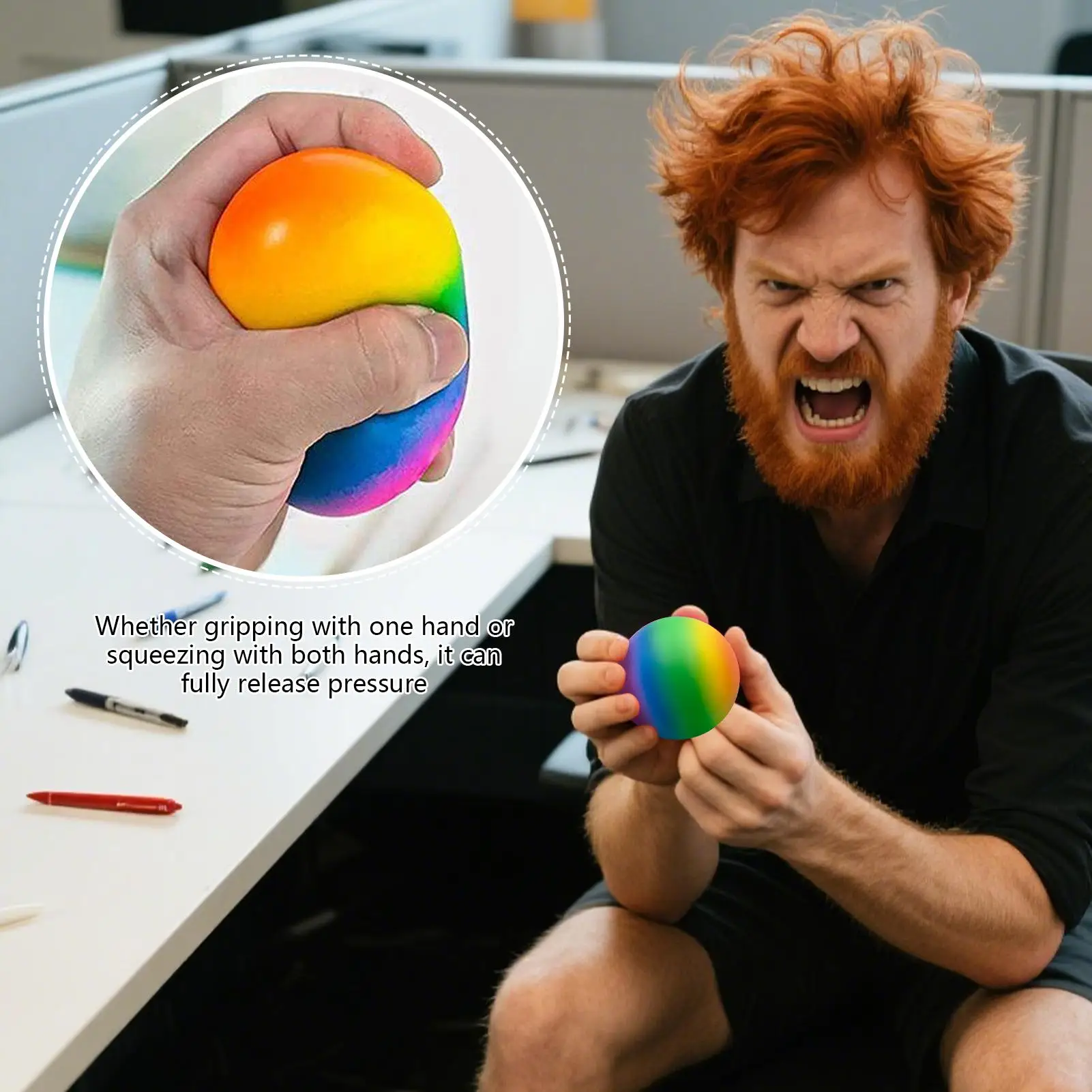 Stress Balls Squeeze Fidget Toys Colorful Fun Props Pinching Calming Tool For Finger Exercise Boys Girls Kids Adults Travel Home