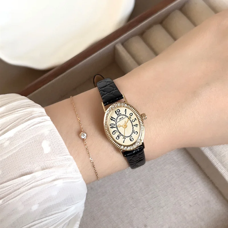 Luxury Brand Women Watch Leather Band Waterproof Oval Quartz Wristwatch Laides Fashion New Original Small Dial Female Handwatch