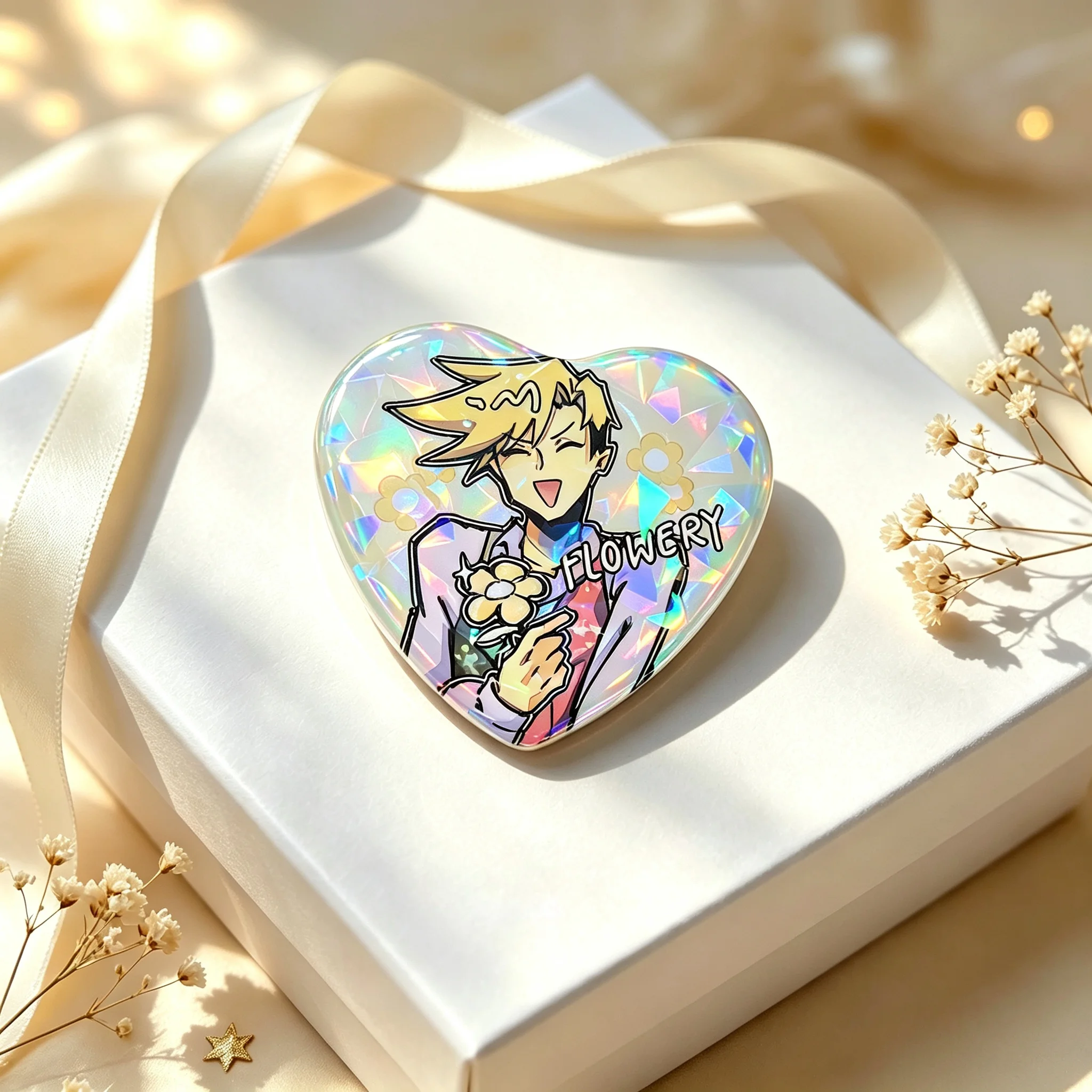 Del tarune Chapter 5 Button Pins, Holographic Pin Set,Heart Seth Cosplay Accessories, Game Fans Collectible Brooch Badge Set