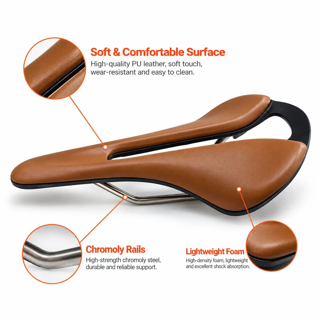 2026NEW Breathable Hollow Design PU Leather Bicycle Saddle Soft Comfortable MTB Mountain Road Bike Seat Cushion Cycling Parts