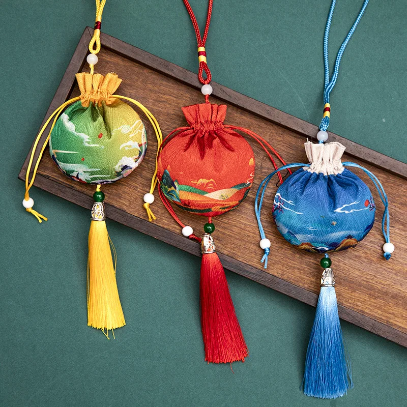 Dragon Boat Festival small sachet car pendant sachet ancient style mugwort leaf portable tips imperial guard Chinese style purse
