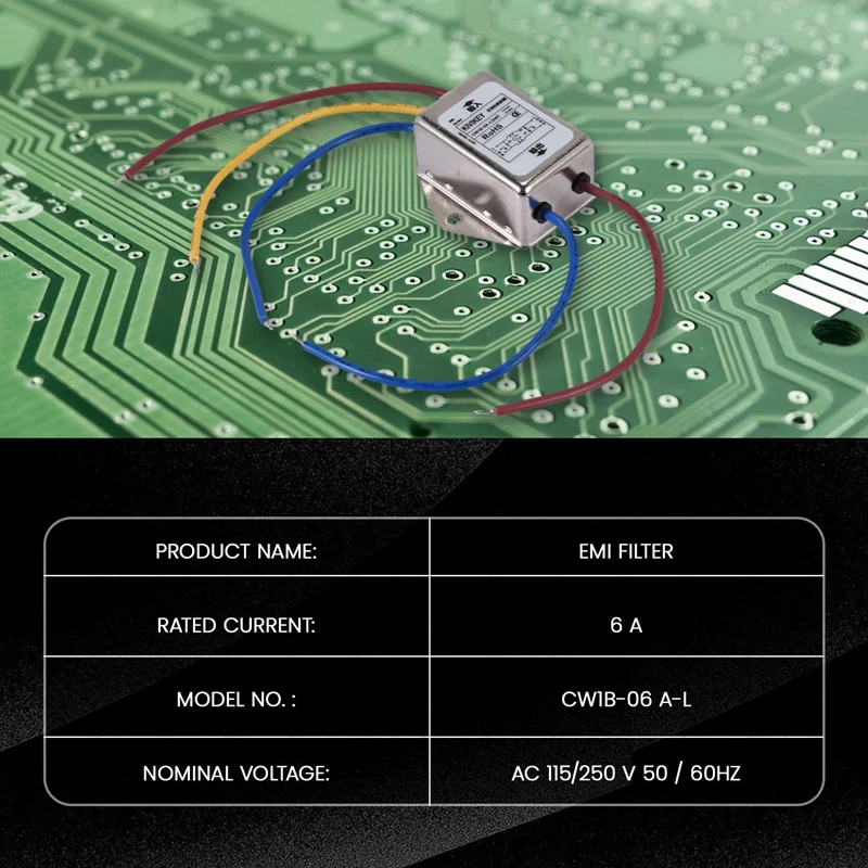 6Pack X(AC 115V 250V 6A Individual Phase Noise Filter