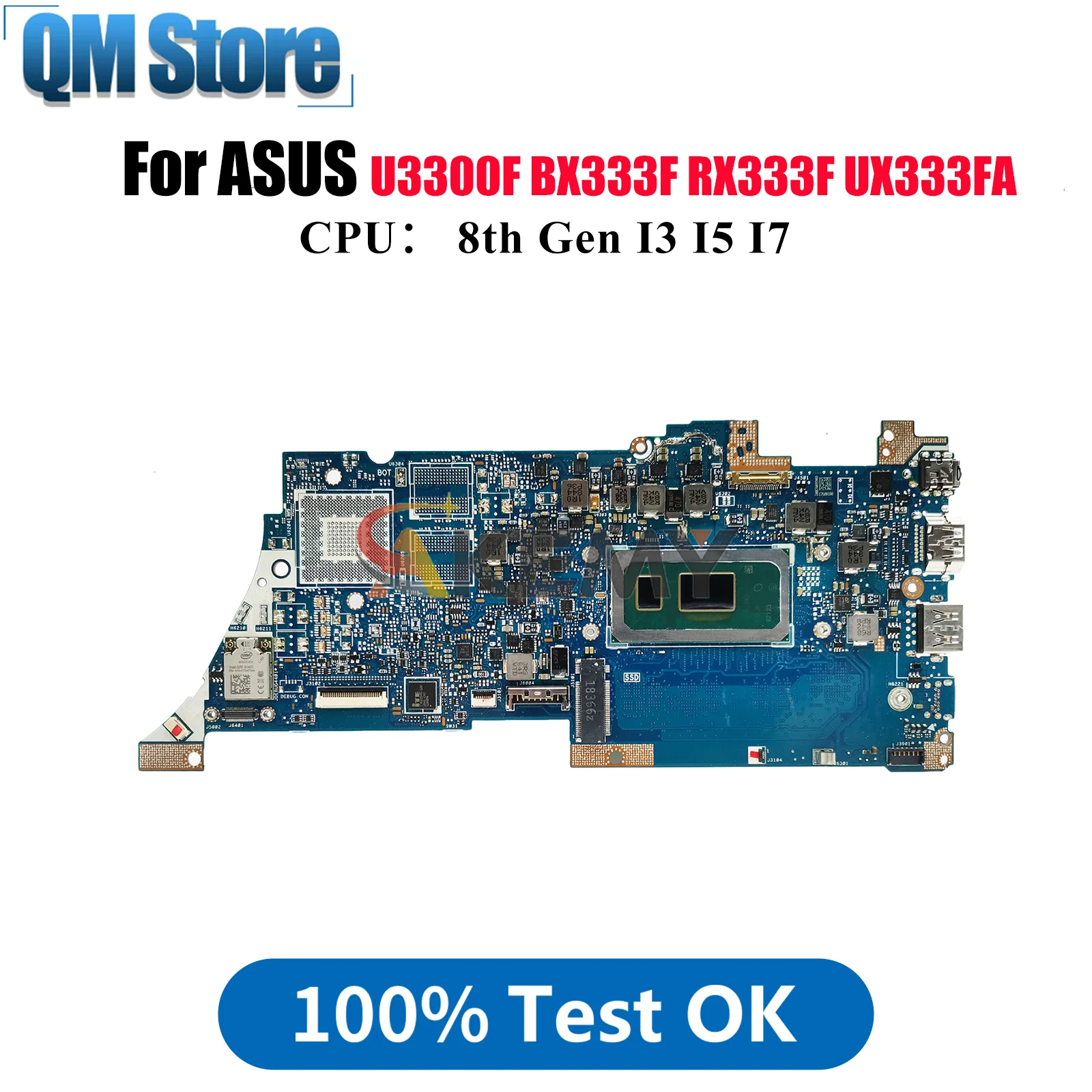 

UX333FA Материнская плата для ноутбука ASUS ZenBook UX333FN BX333F UX333FA RX333F U3300F UX333F Материнская плата для ноутбука с процессором I3 I5 I7 stk
