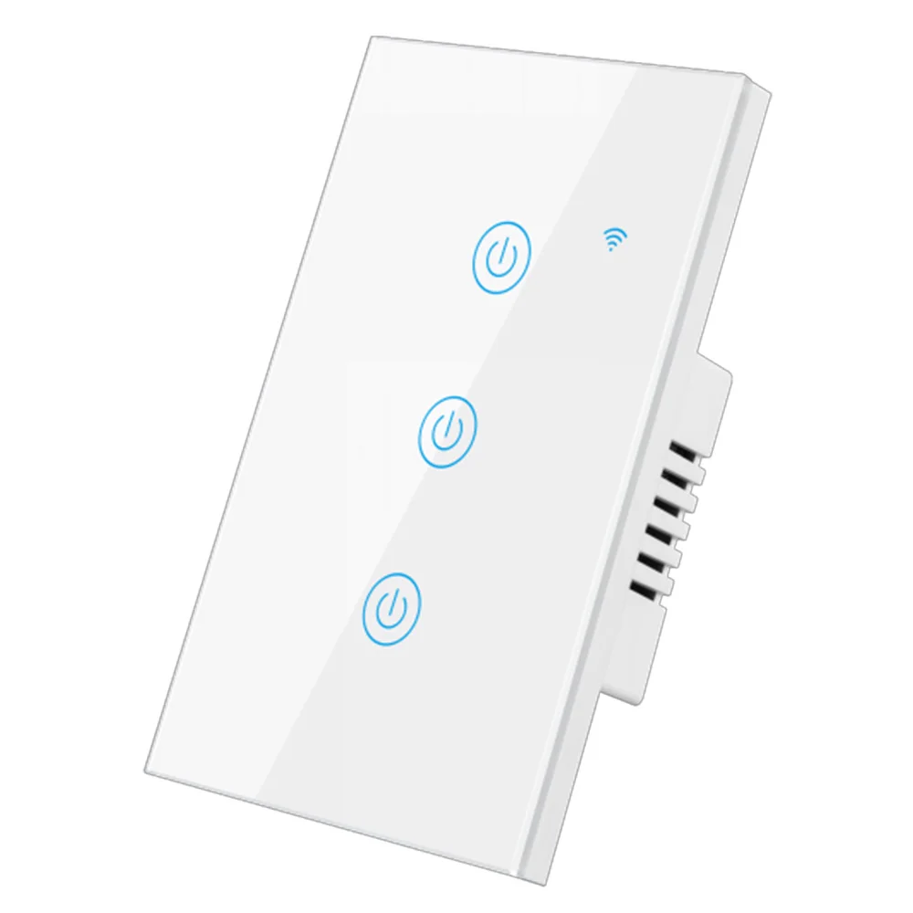 

Tuya Стандарт ЕС 3-клавишная стеклянная панель Умный выключатель света Современный HomeKit Apple Домашняя автоматизация Безопасный и стильный
