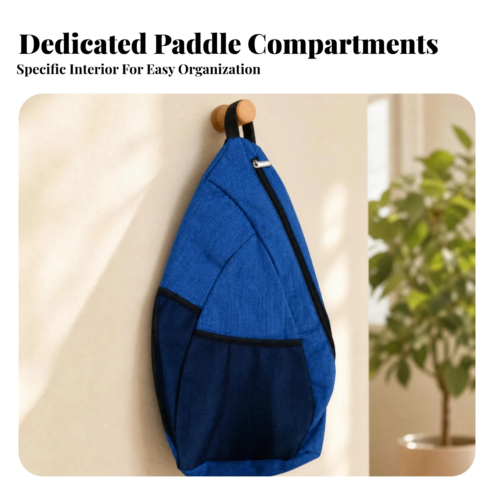 Sports Gear Pickleball Paddle Storage Bag Lightweight Pickleball Paddle Bag Blue Zipper Closure Racket Case