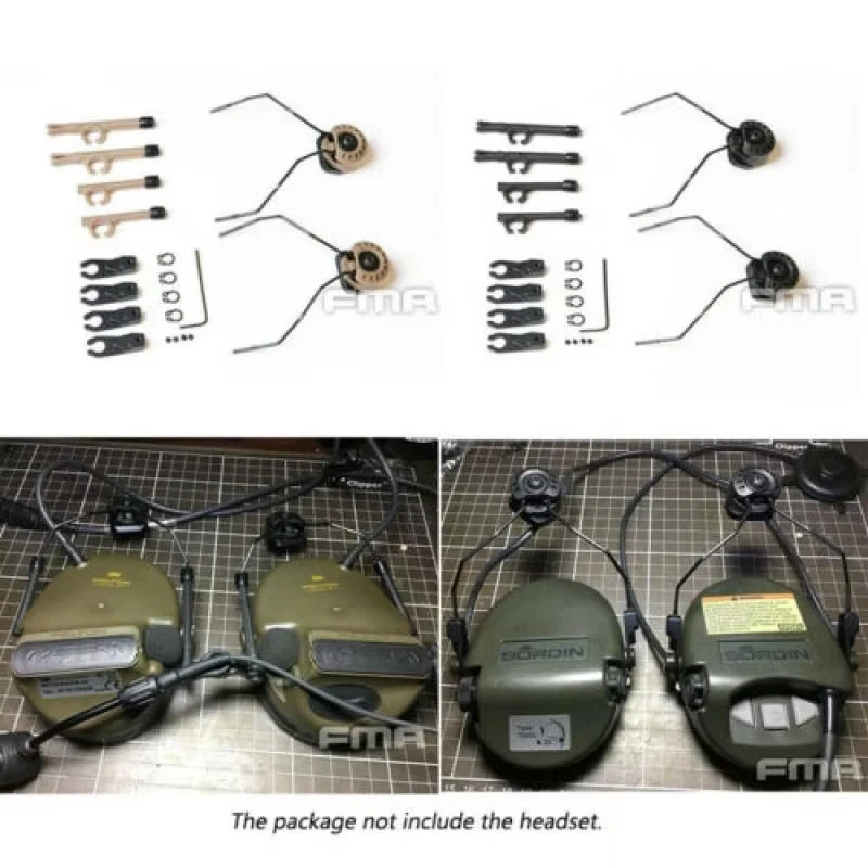 FMA TB1292 adattatore per cuffie con Kit Rail attaccato modulare per casco taglia L/XL Comtac MSA Sordin Headset