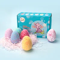 Bomba de baño Dino Egg Adventure: juguete Dino colorido perfumado/al azar en el interior! Hidrata, limpia y aumenta el mineral para el baño divertido de los niños