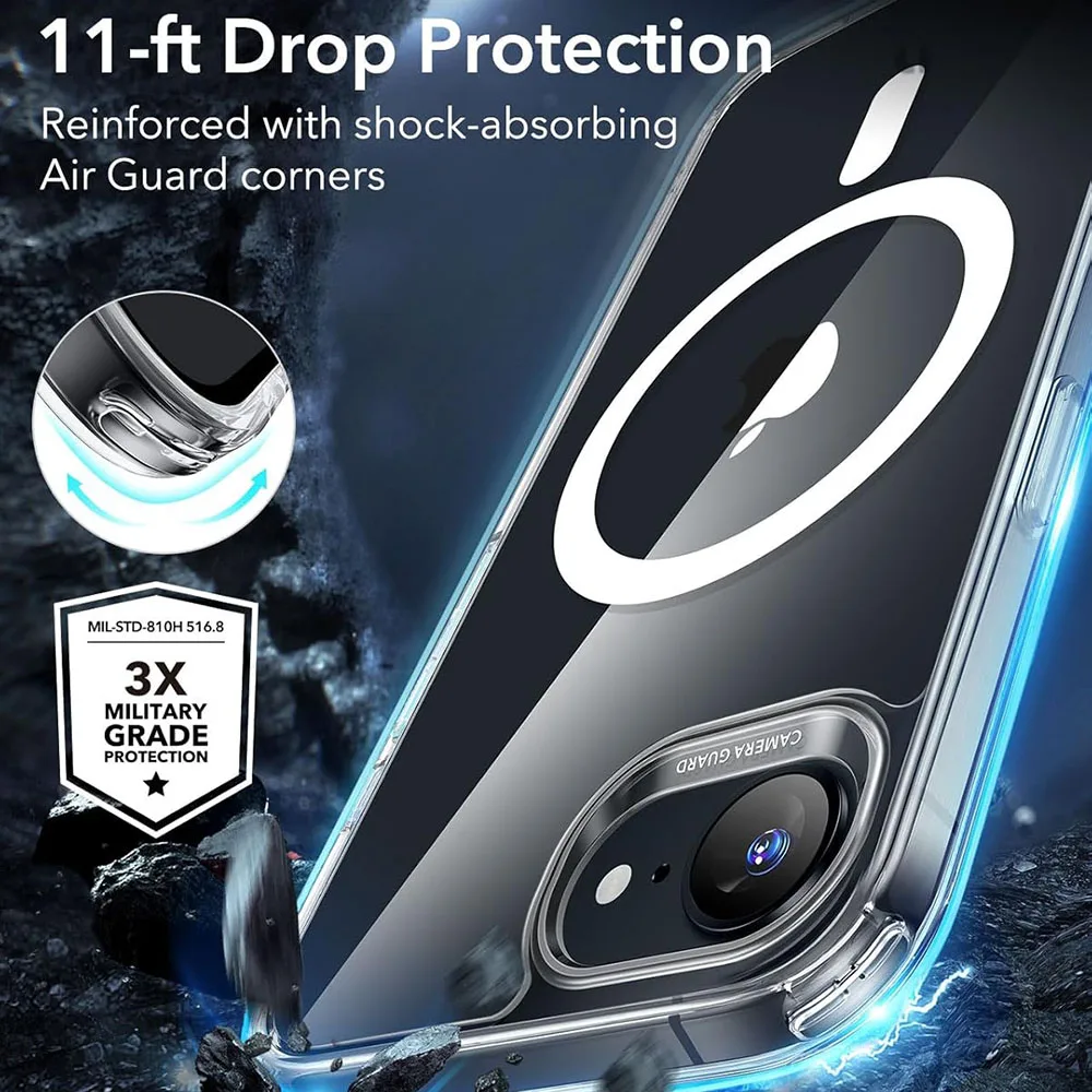 Strong Magnetic Magsafe Case For iPhone 16e 16 15 14 13 12 11 Pro Max Plus Mini Hybrid Hard Clear Silicone Back Shell Cover view 3