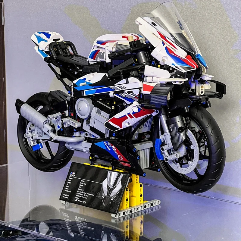 2024 New Technical Motorcycle Speed Racing Car Model Building Block 1000R Motorbike Vehicle Bricks Toys For Kids Christmas Gifts