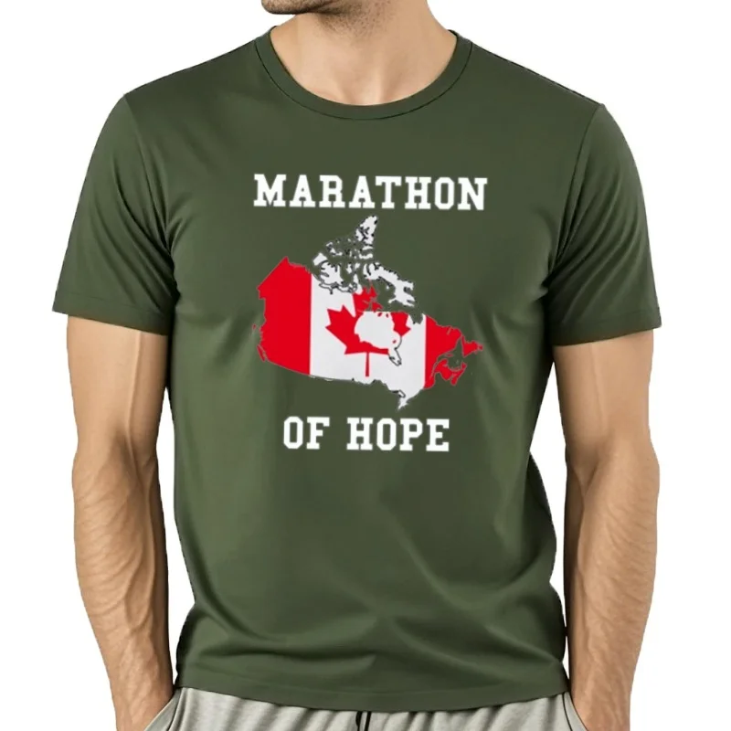 Camiseta de moda de Canadá para hombre, Camiseta de algodão con cuello redondo de Bandit Terry Fox Maratoner of Hope