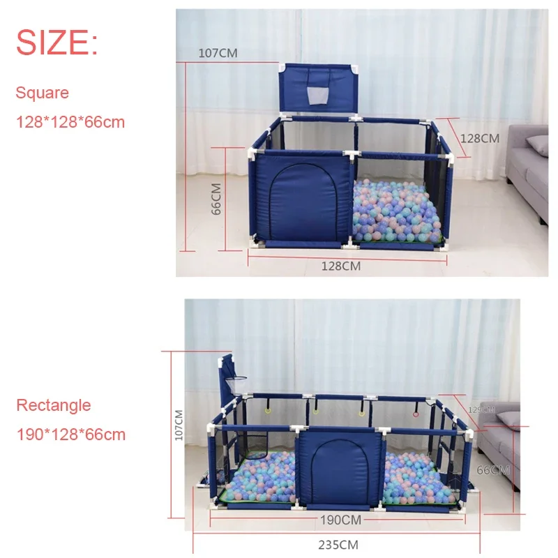 Playpen for Children\'s Playpens Baby Pool Park Safety Stainless Steel Fence Kids Ball Pit Baby Indoor Playground Baby Parks