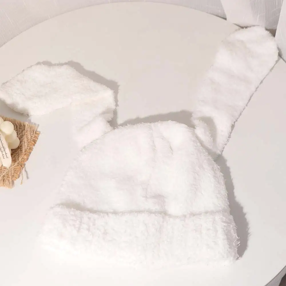 

All-match Solid Color Rabbit Ear Hats Knitted Bunny Long Ears Women Beanie Hat Keep Warm Y2K Plush Skull Cap Autumn/Winter