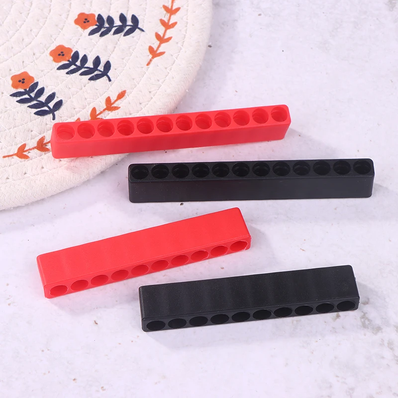 4Pcs 10/12 Holes Screwdriver Bit Holder Soft Rubber Organizer 1/4 Inch Hex Screwdriver Head Drill Bit Stand Case Power Tool