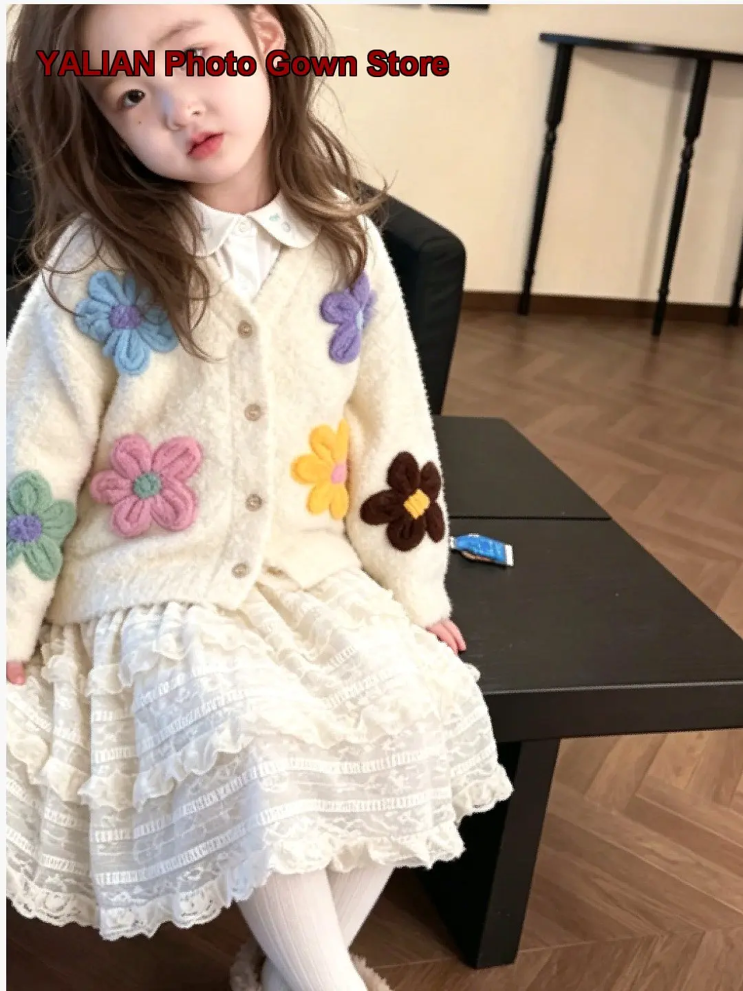 Kids 2026 Fall Girls Lazy Style Knit Coat Unique Baby Clothing