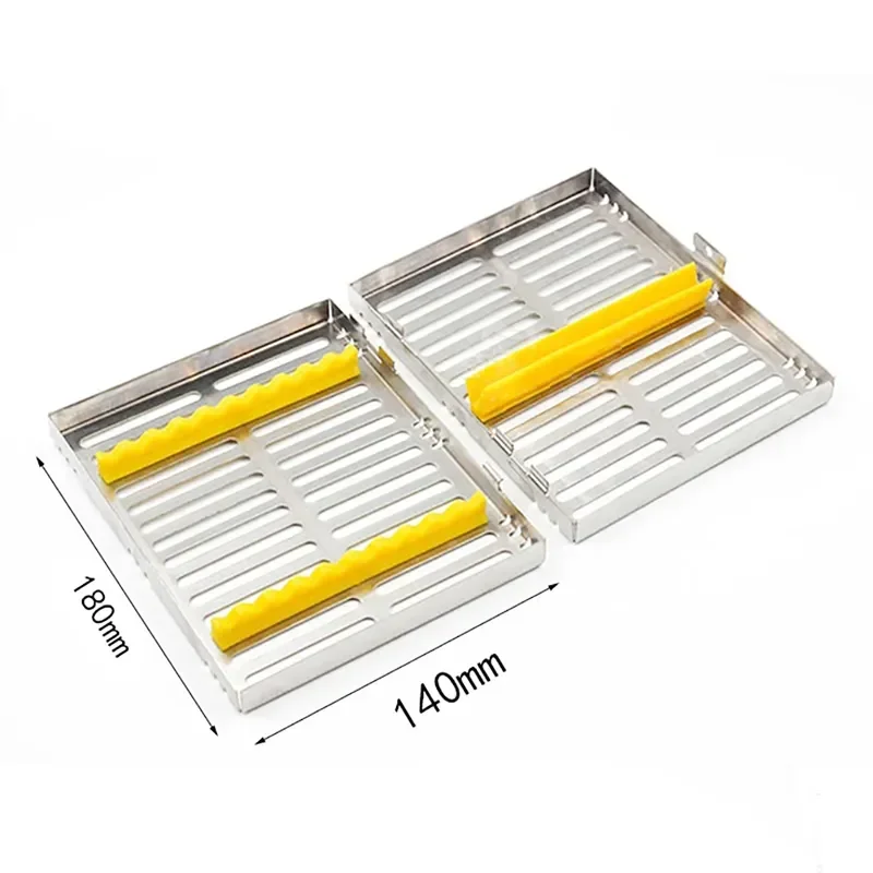 Dental Sterilization Rack Surgical Autoclavable Sterilization Box Dental Cassette File Burs Disinfection Tray