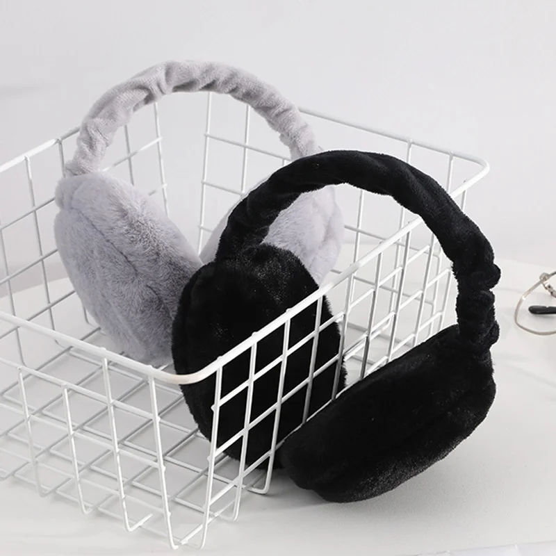 Winter Warm Earmuffs Cute Plush Fur Headphones Fashion Unisex Ear Warmer Solid Color Girls Headband Ear Muff Ear Cover Earlap