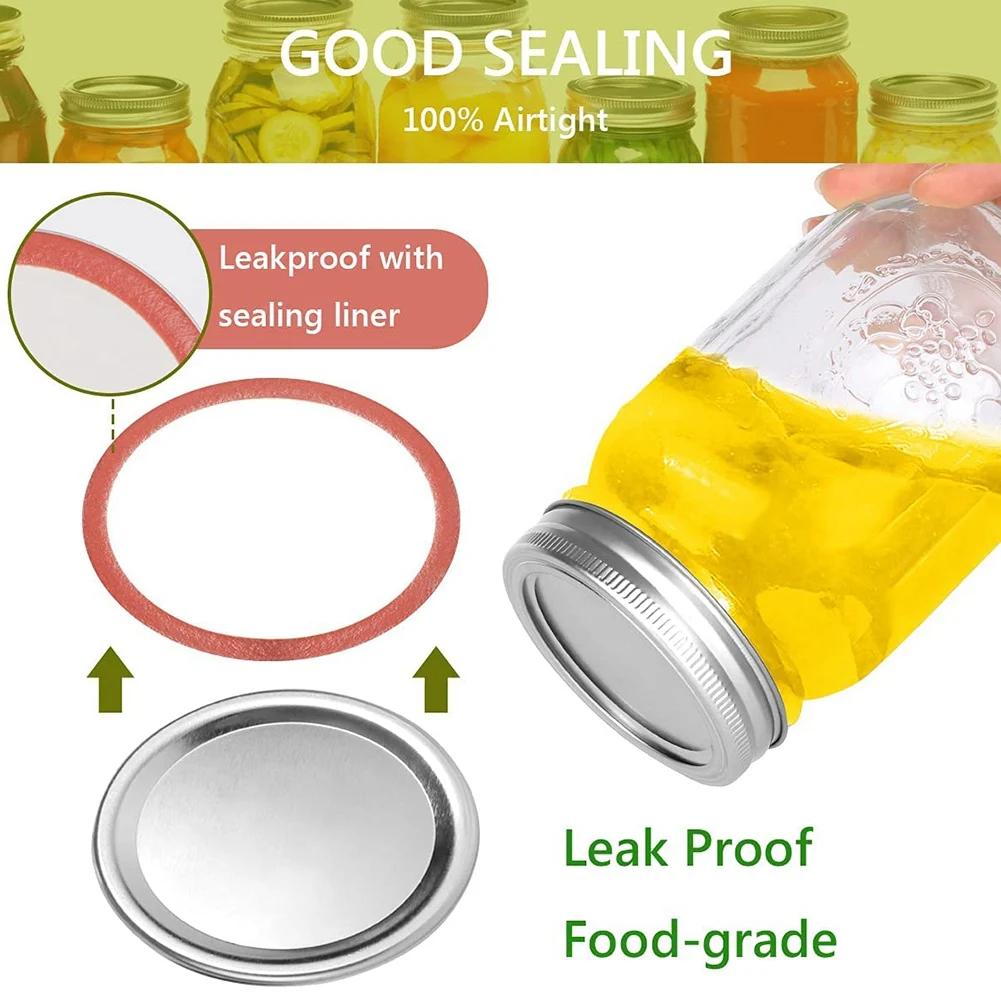 20Pcs Mason Jar Lids & Rings Set for Regular Mouth Canning,Split-Type & Leak Proof Lids for Ball Kerr Jars (70 MM) BLJS