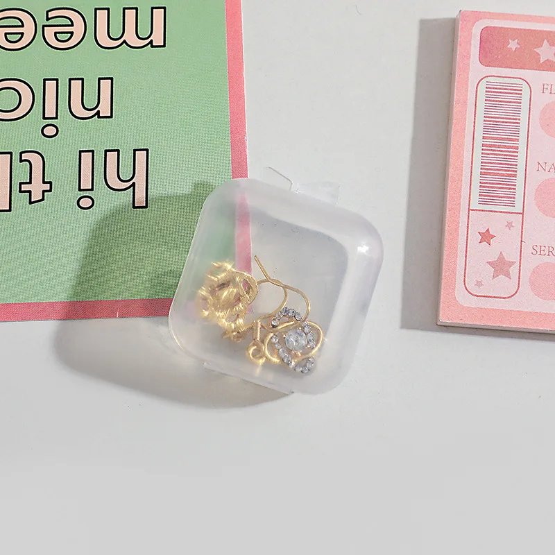 

10pcs Small Boxes Square Transparent Earrings Plastic Box Jewelry Storage Case