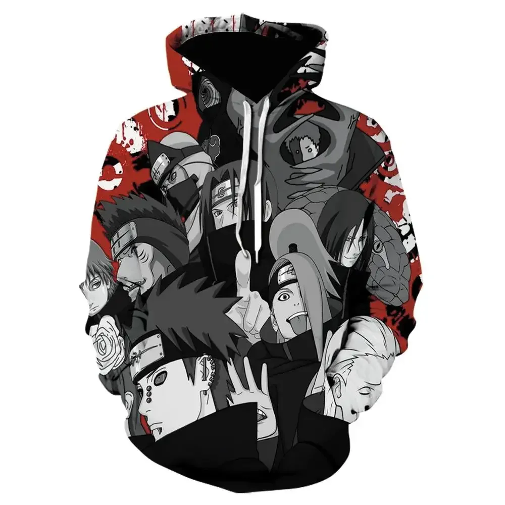 Akatsuki Boys Girls Hoodie Kakashi Men's Hoodie Naruto 3D Printing New Pullover Pain Men's Hoodie Anime Sasuke Men's Clothing