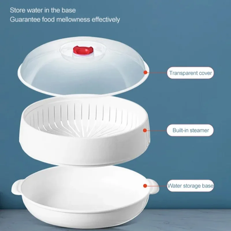 New Microwave Steamer with Circular Square Single Double and Triple Layers  Perfect for Kitchen Use